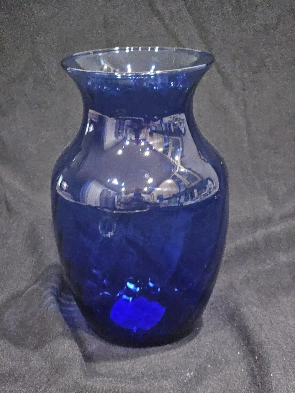 Vtg Indiana Glass Cobalt Blue Illusions Swirl Vase 8